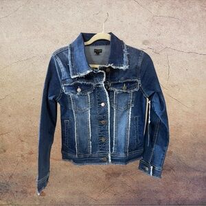Coco + Carmen Distressed Blue Jean Jacket